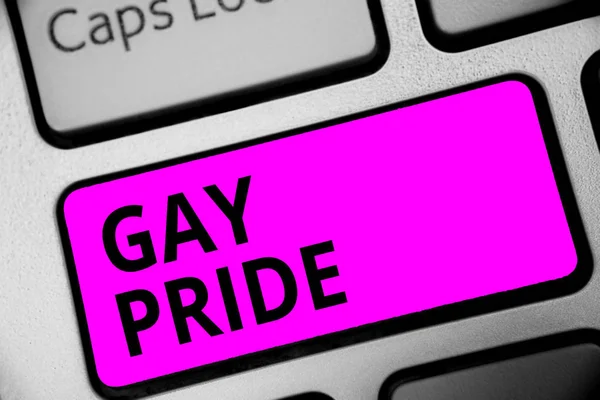 Escribiendo Nota Mostrando Orgullo Gay Foto Negocios Mostrando Dignidad Idividual —  Fotos de Stock