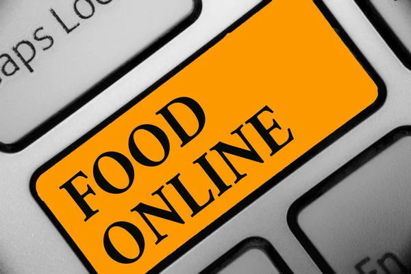 Nota Scrittura Che Mostra Food Online Business Photo Showcase Chiedendo — Foto Stock