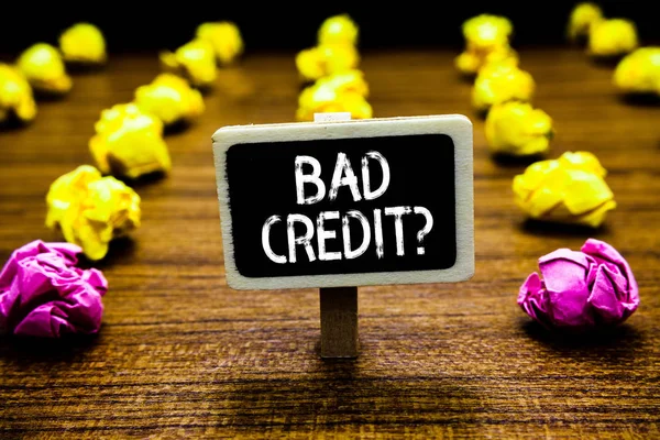 Text Sign Showing Bad Credit Question Conceptual Photo History Indicates — Stock Photo, Image