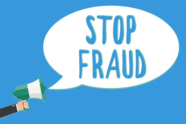 Tanda Teks Menunjukkan Stop Fraud Kampanye Foto Konseptual Menyarankan Orang — Stok Foto