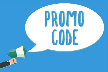 Sahil yolu şifre gösterilen metin işareti. Belirli ürün adam iyi indirim kavramsal fotoğraf dijital numaraları megafon hoparlör konuşma balonu mesajı yüksek sesle konuşan holding