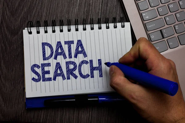 Writing Note Showing Data Search Business Photo Showcasing Gathers Reports — Stock Photo, Image