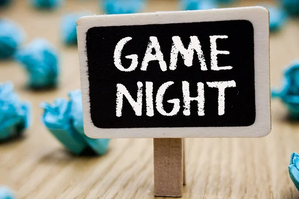 Text Sign Showing Game Night Conceptual Photo Event Which Folks — Stock Photo, Image