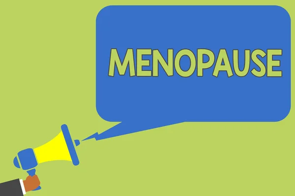 Signo Texto Que Muestra Menopausia Foto Conceptual Período Cese Permanente — Foto de Stock