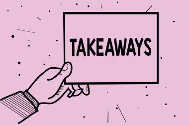 Metin Takeaways yazılı kelime. Bir eylem veya örnek senden adam birine bir şey vermek için iş kavramı el kağıt iletişim bilgileri noktalı mor arka plan holding