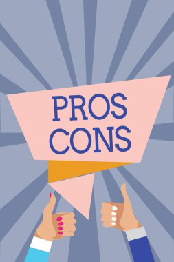 Olumlu ve olumsuz faktörleri veya adam kadın kişi nedenleri eller onay konuşma balonu Yaşasın kavramsal el yazma gösteren profesyoneller inşaat iş fotoğraf metin arka plan ışınları