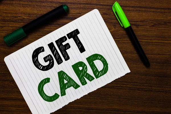 Conceptual Hand Writing Showing Gift Card Business Photo Text Present — Stock Photo, Image