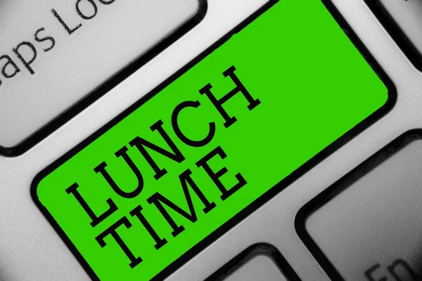 Sinal Texto Mostrar Hora Almoço Foto Conceitual Refeição Meio Dia — Fotografia de Stock