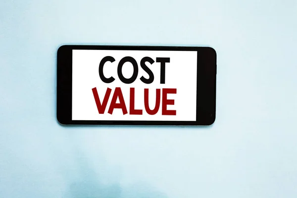 Text Sign Showing Cost Value Conceptual Photo Amount Usualy Paid — Stock Photo, Image