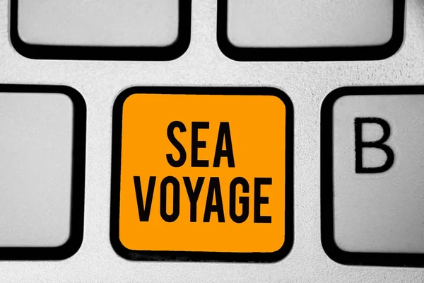 Sinal Texto Mostrando Sea Voyage Foto Conceitual Andando Barco Através — Fotografia de Stock