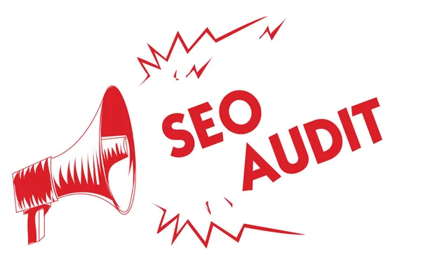 Handgeschreven Tekst Seo Audit Begrip Betekenis Van Search Engine Optimization — Stockfoto