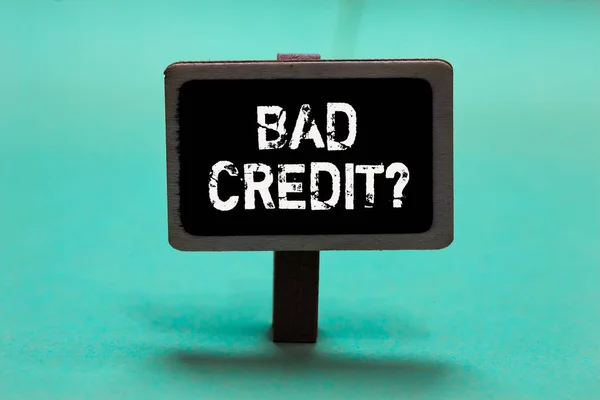 Text Sign Showing Bad Credit Question Conceptual Photo History Indicates — Stock Photo, Image