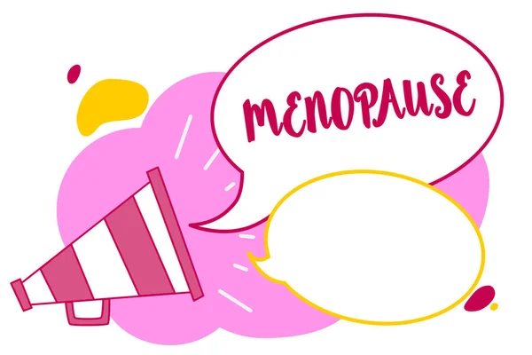Texto Para Escrita Palavras Menopausa Conceito Negócio Para Período Cessação — Fotografia de Stock