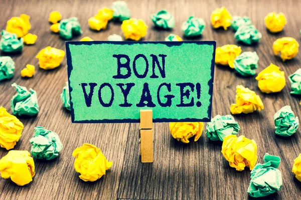 Tekst Teken Weergegeven Bon Voyage Conceptuele Foto Gebruikt Uitdrukkelijke Goed — Stockfoto