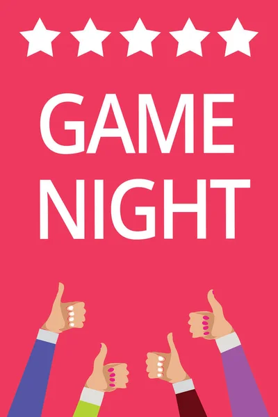 Palavra Que Escreve Texto Game Night Conceito Negócio Para Evento — Fotografia de Stock