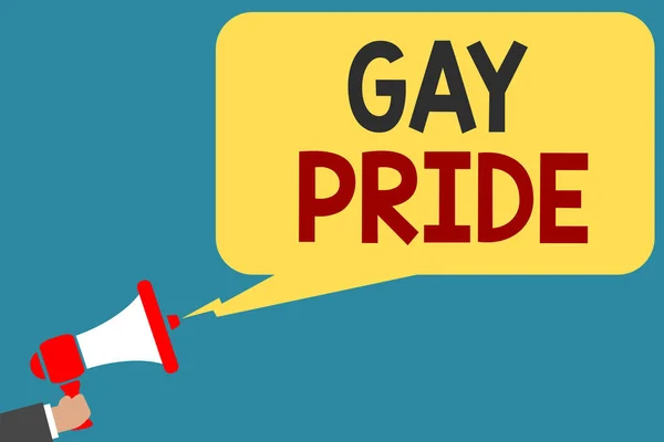 Zápis Poznámky Ukazující Gay Pride Obchodní Fotografie Představí Důstojnost Individuálním — Stock fotografie