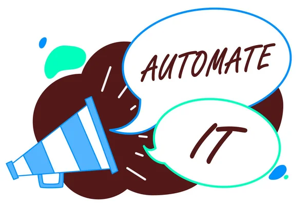 Texto Escritura Palabras Automatizarlo Concepto Negocio Para Proceso Conversión Instalación — Foto de Stock