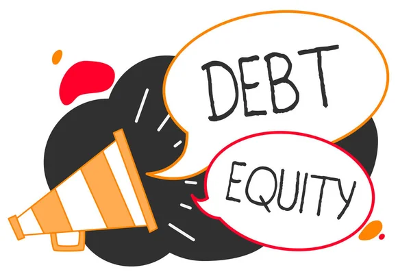 Handwriting Text Writing Debt Equity Concept Meaning Dividing Companys Total — Stock Photo, Image