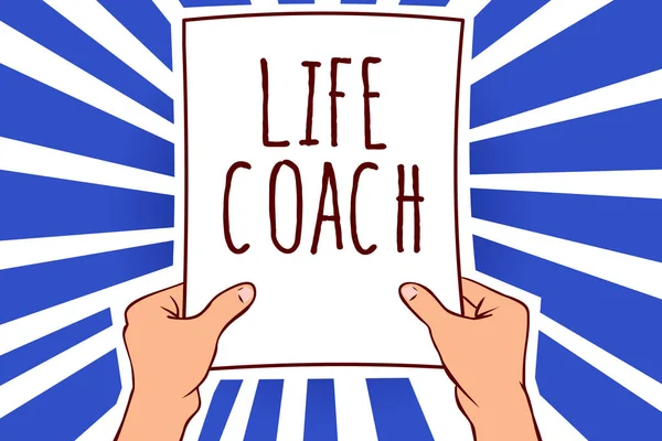 Schreiben Notiz Zeigt Life Coach Business Foto Das Eine Person — Stockfoto