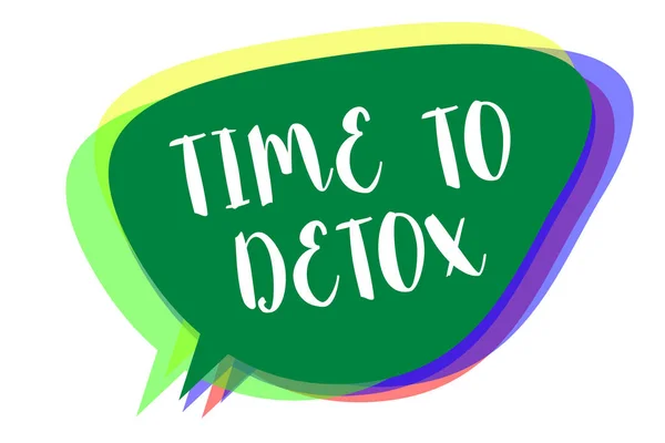 Zápis Poznámky Ukazující Čas Detox Obchodní Fotografie Představí Okamžik Pro — Stock fotografie
