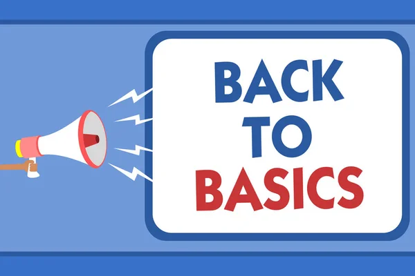 Tekst Teken Weergegeven Back Basics Conceptuele Foto Terugkeer Eenvoudige Dingen — Stockfoto