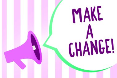 Metin işaret A değişiklik yapmak. Kavramsal fotoğraf deneyin yeni şey evrim gelişme büyüme olgun megafon gelişmeye hoparlör çizgili arka plan önemli mesaj konuşma balonu