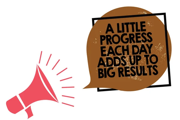 Escrever Texto Escrito Little Progress Every Day Adds Big Results — Fotografia de Stock