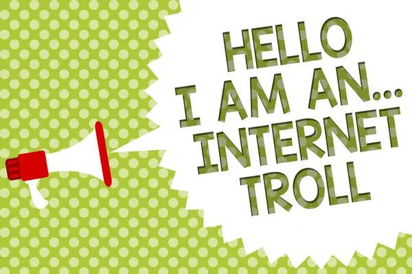 Texto Escritura Palabras Hello Internet Troll Concepto Negocio Para Problemas — Foto de Stock