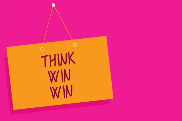 Texto Escritura Palabras Think Win Win Concepto Negocio Para Estrategia — Foto de Stock