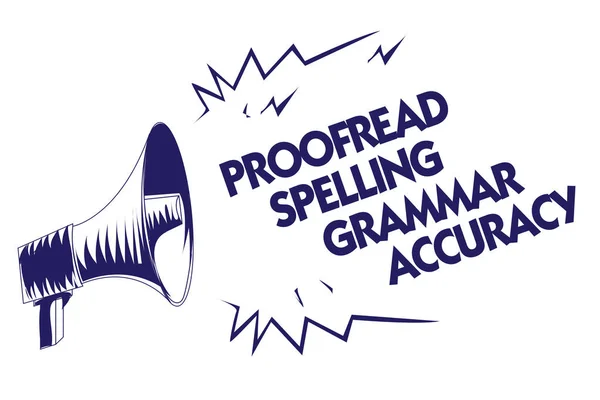 Writing Note Showing Proofread Spelling Grammar Accuracy Business Photo Showcasing — Stock Photo, Image