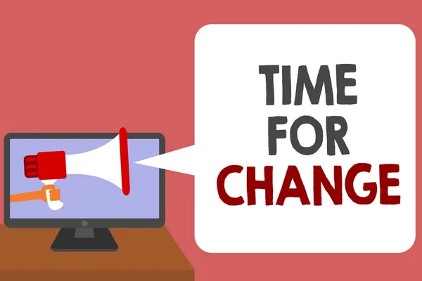 Escrevendo Uma Nota Mostrando Time Change Foto Negócios Mostrando Mudança — Fotografia de Stock