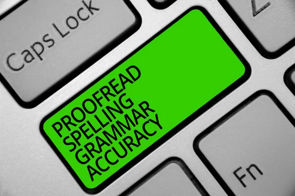 Handskrift Text Korrekturläs Stavning Grammatik Noggrannhet Begreppet Mening Grammatiskt Korrekt — Stockfoto