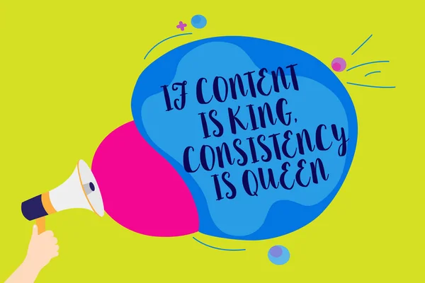 Text Sign Showing Content King Consistency Queen Conceptual Photo Marketing — Stock Photo, Image