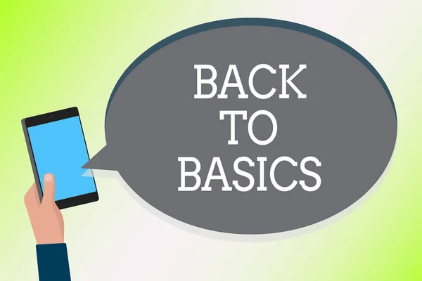 Word Tekst Intoetsen Back Basics Businessconcept Voor Terugkeer Eenvoudige Dingen — Stockfoto