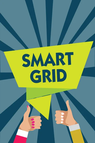 Escrita Mão Escrita Texto Smart Grid Conceito Significado Inclui Medidas — Fotografia de Stock