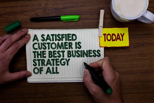 Word Writing Text Satisfied Customer Best Business Strategy All Business — Stock Photo, Image