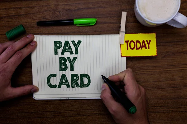 Parola Scrittura Del Testo Pagare Con Carta Business Concept Payments — Foto Stock