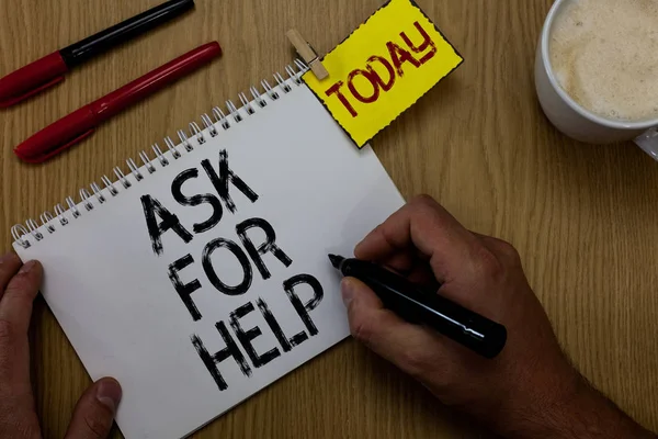 Handwriting Text Writing Ask Help Concept Meaning Request Support Assistance — Stock Photo, Image