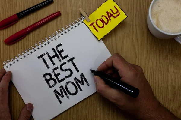 Tulisan Tangan Menulis Best Mom Konsep Makna Apresiasi Untuk Ibumu — Stok Foto