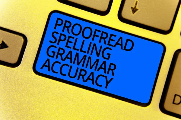 Handwriting Text Writing Proofread Spelling Grammar Accuracy Concept Meaning Grammatically — Stock Photo, Image