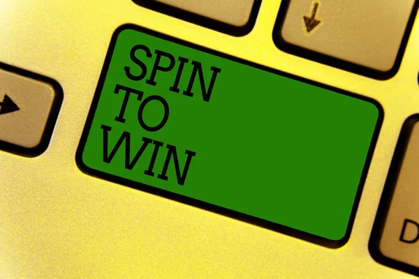 Conceptual Hand Writing Showing Spin Win Business Photo Text Try — Stock Photo, Image