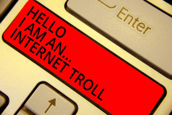 Texto Escritura Palabras Hello Internet Troll Concepto Negocio Para Problemas — Foto de Stock