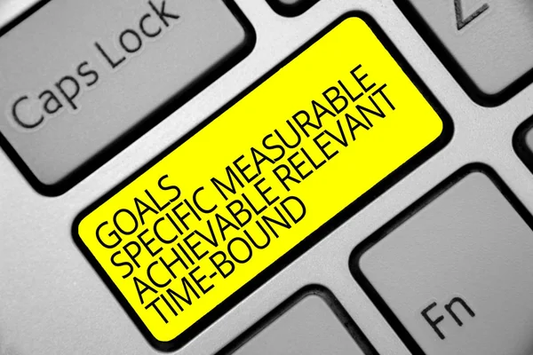 Text Sign Showing Goals Specific Measurable Achievable Relevant Time Bound — Stock Photo, Image