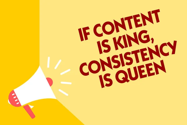 Text Sign Showing Content King Consistency Queen Conceptual Photo Marketing — Stock Photo, Image