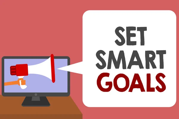 Writing Note Showing Set Smart Goals Business Photo Showcasing Establish — Stock Photo, Image