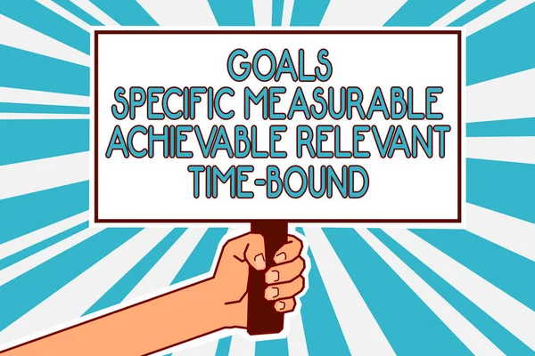 Conceptual Hand Writing Showing Goals Specific Measurable Achievable Relevant Time — Stock Photo, Image