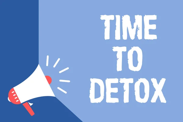 Megjegyzés Mutatja Időt Detox Írás Üzleti Fénykép Bemutató Pillanat Részére — Stock Fotó