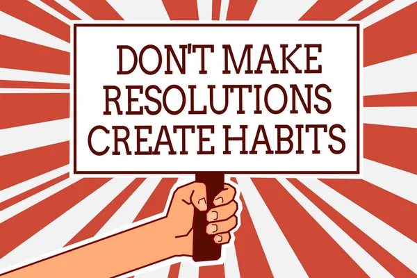 Escribir Una Nota Que Muestre Hacer Resoluciones Para Crear Hábitos — Foto de Stock