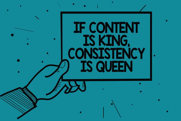 Writing Note Showing Content King Consistency Queen Business Photo Showcasing — Stock Photo, Image