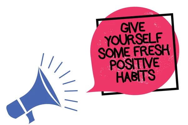 Schreiben Sie Notizen Die Ihnen Einige Frische Positive Gewohnheiten Zeigen — Stockfoto
